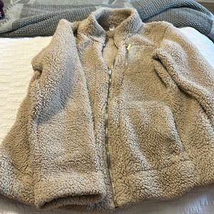 Soft Calvin Klein cream colored zip up jacket size medium!